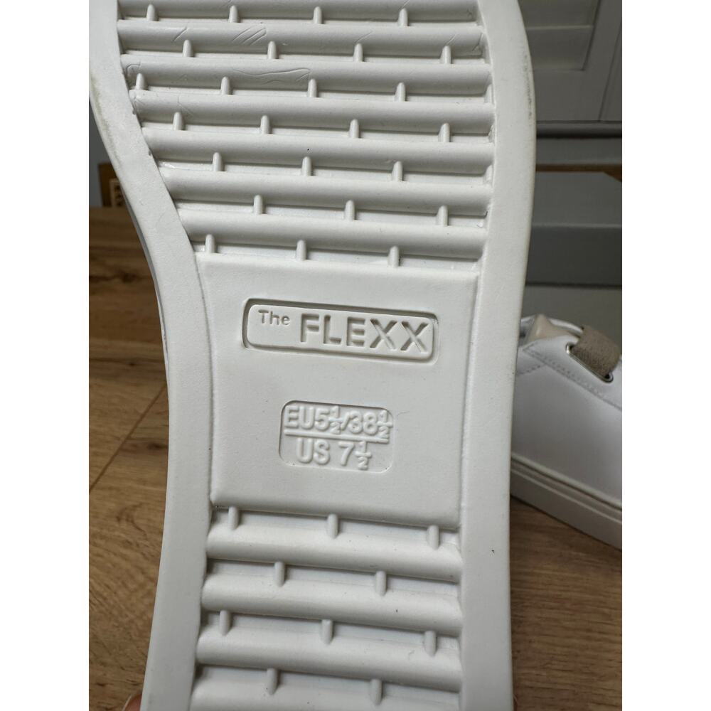 Flexx Sneak Easy Sneaker Kino Leather White Beige Size 7.5 NIB Slip On Style - Picture 13 of 15